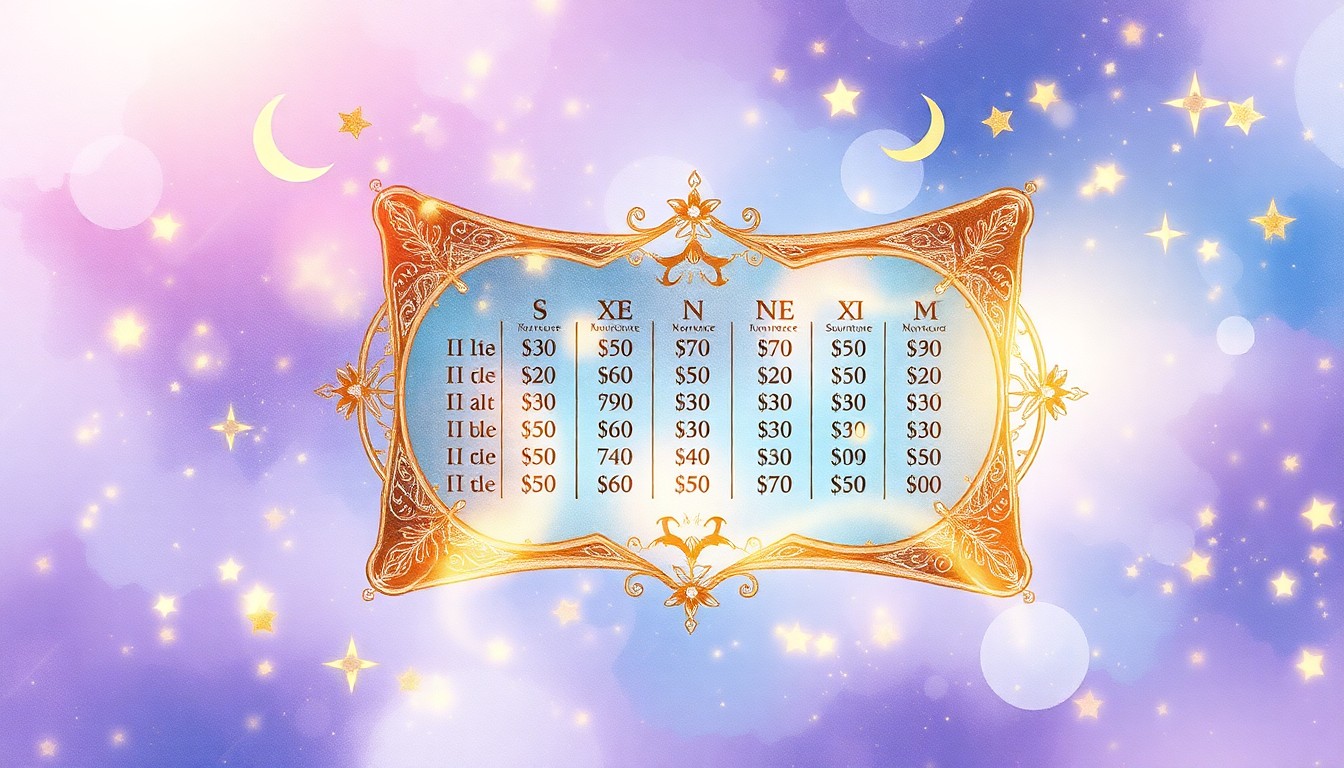 占星術鑑定の料金相場